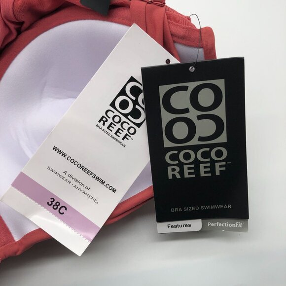 Coco Reef PerfectionFit Red Tankini Swim Top Adjustable Underwire Support 38C - Picture 7 of 11